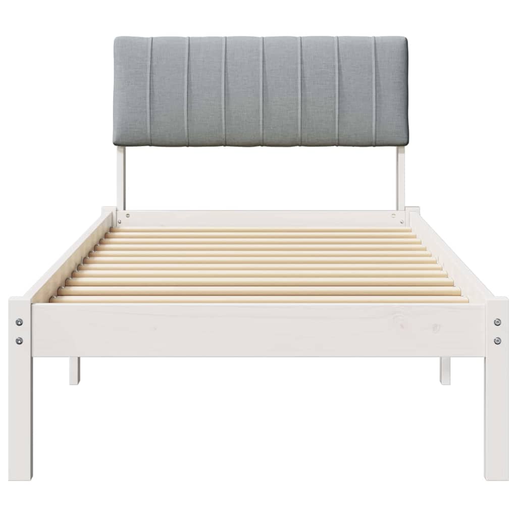 Bettgestell Braun und hellgrau 200 x 200 cm Massivholz Kiefer
