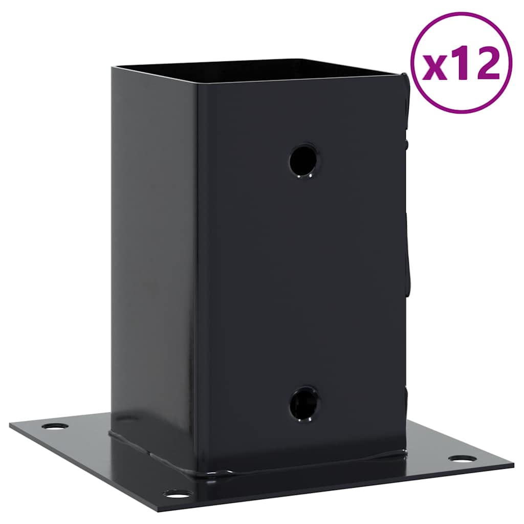 Pfostenträger Quadratisch 4Stk. Silber 46x46mm Verzinkter Stahl