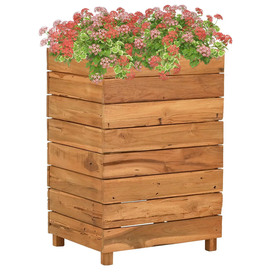 Hochbeet 100x40x72 cm Teak Altholz und Stahl
