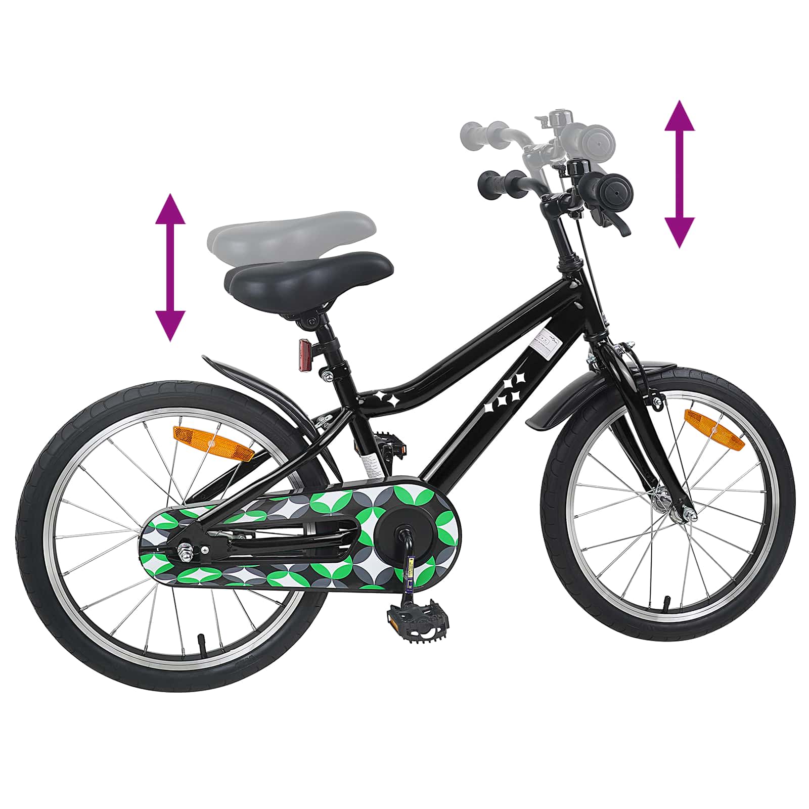 Kinderfahrrad 12 Zoll für 2-4 Jahre alt Schwarz