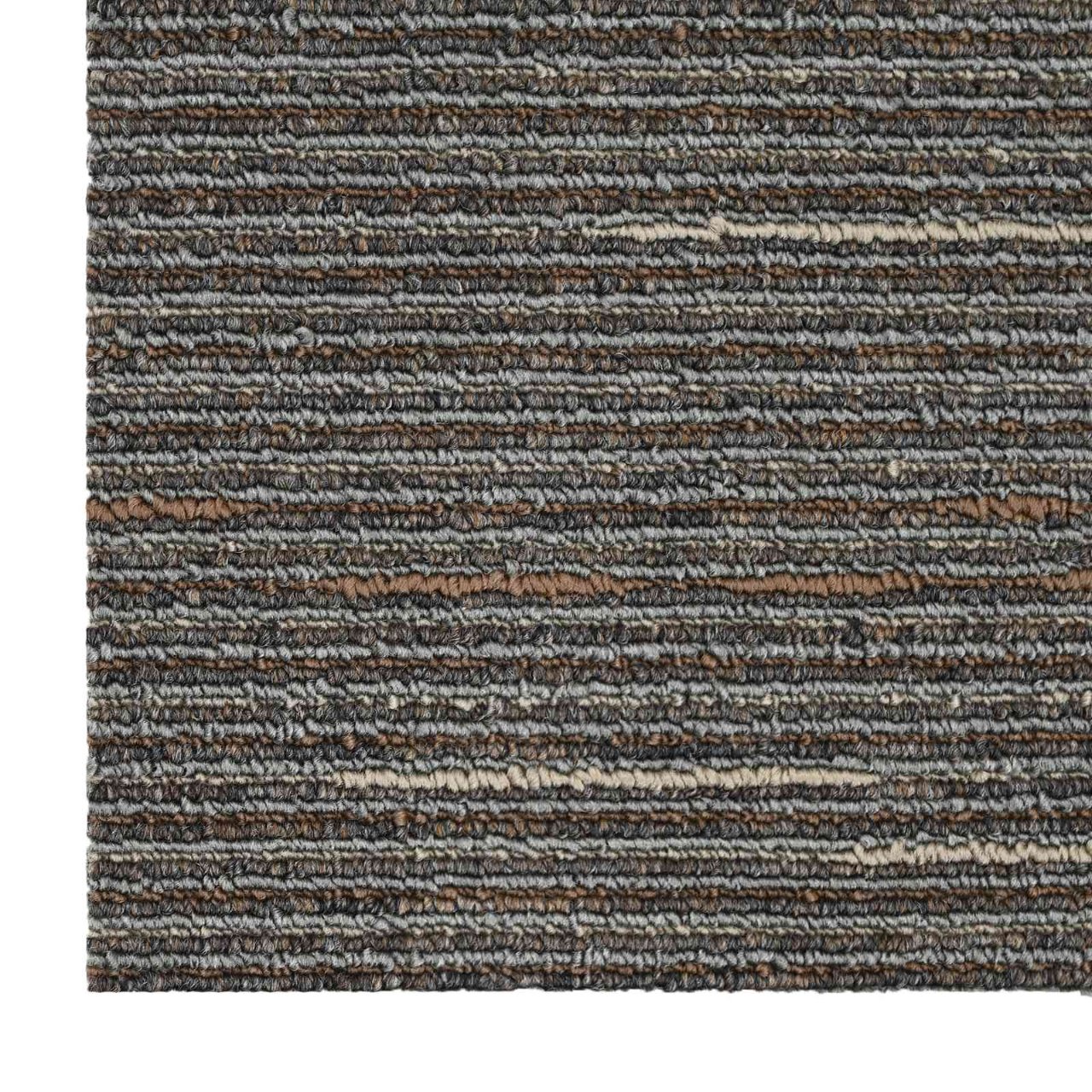 Teppichfliese Hellgrau mit Streifen 50 x 50 cm 4 pcs