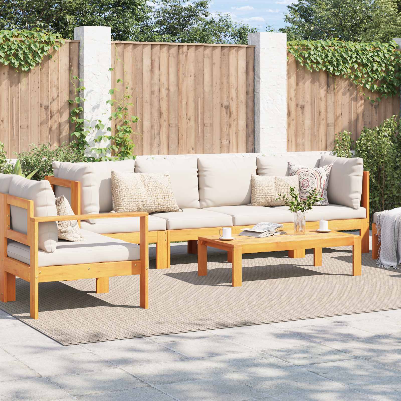 Bereichsteppiche Rechtwinklig FARO Creme 150 x 80 cm Polyester
