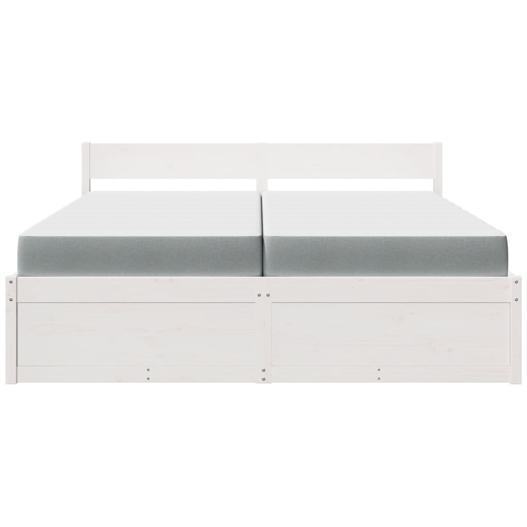 Bett mit Schubladen und Matratze 200x200 cm Massivholz Kiefer