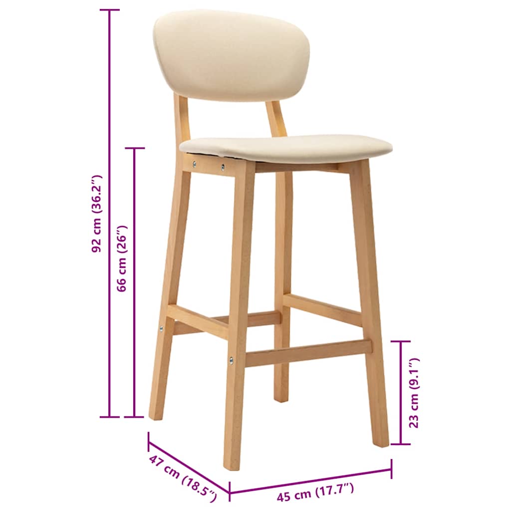 Barhocker 2 Stk. Braun Stoff