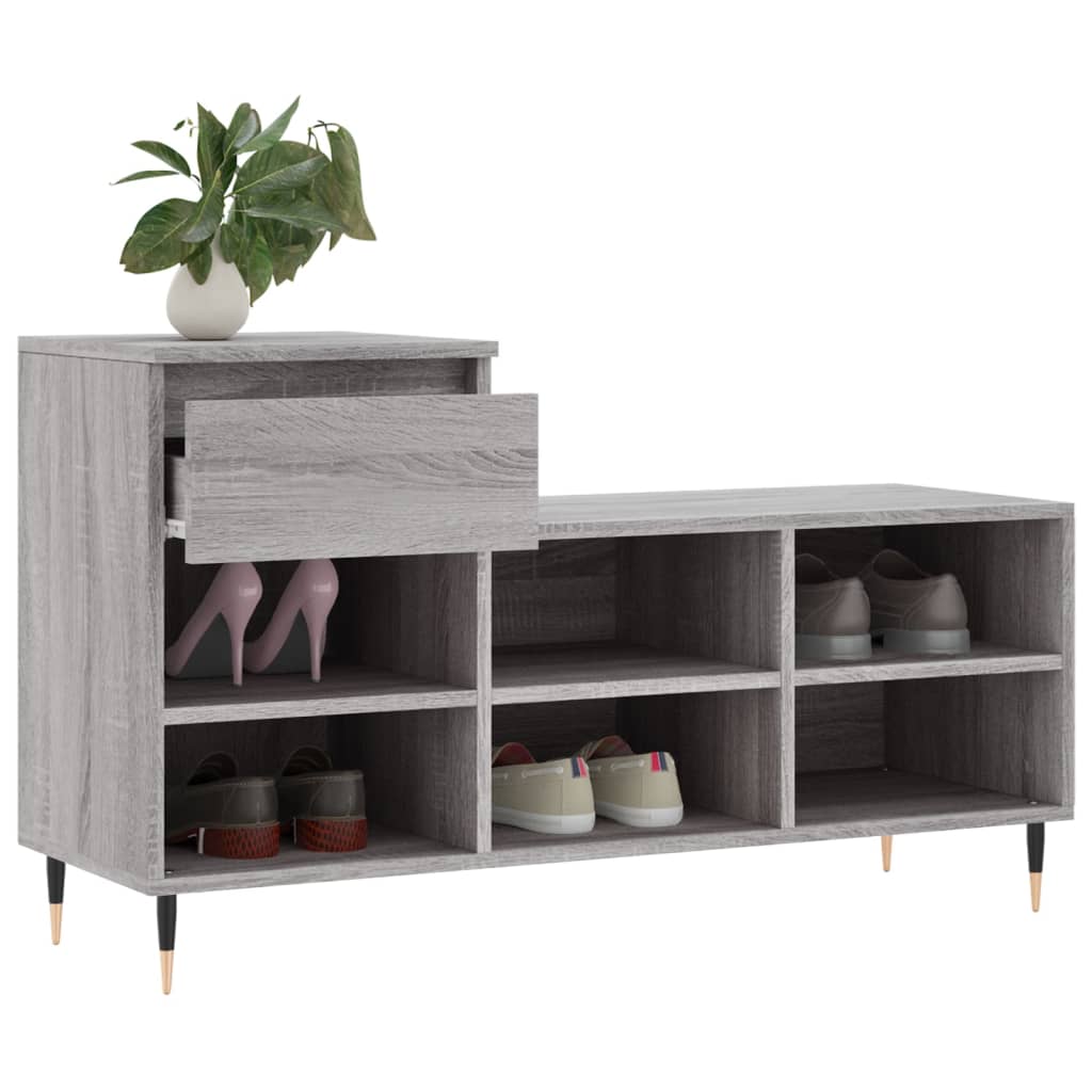 Schuhregal Weiß 102x36x60 cm Holzwerkstoff