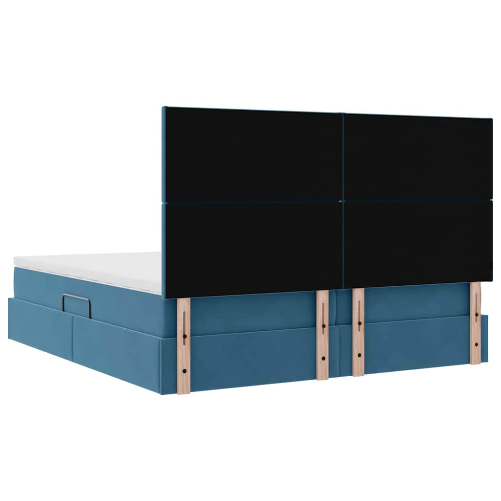 Aufbewahrungsbett mit Matratze Hellgrau 180 x 200 cm Samt