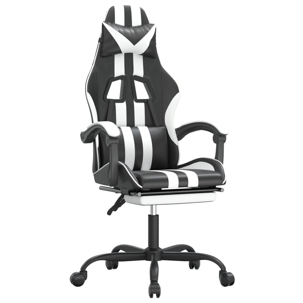 Gaming-Stuhl Drehbar Schwarz und Blau Kunstleder