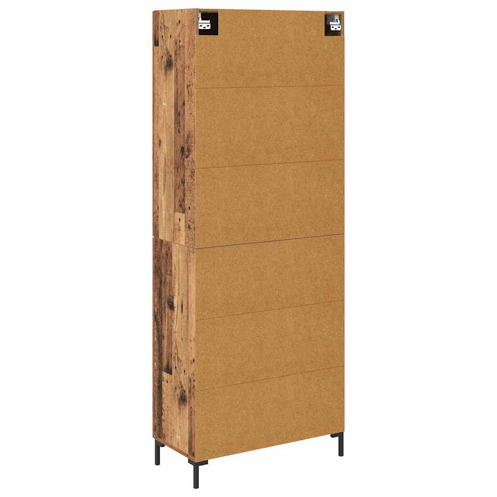Highboard Betongrau 69,5x34x180 cm Holzwerkstoff