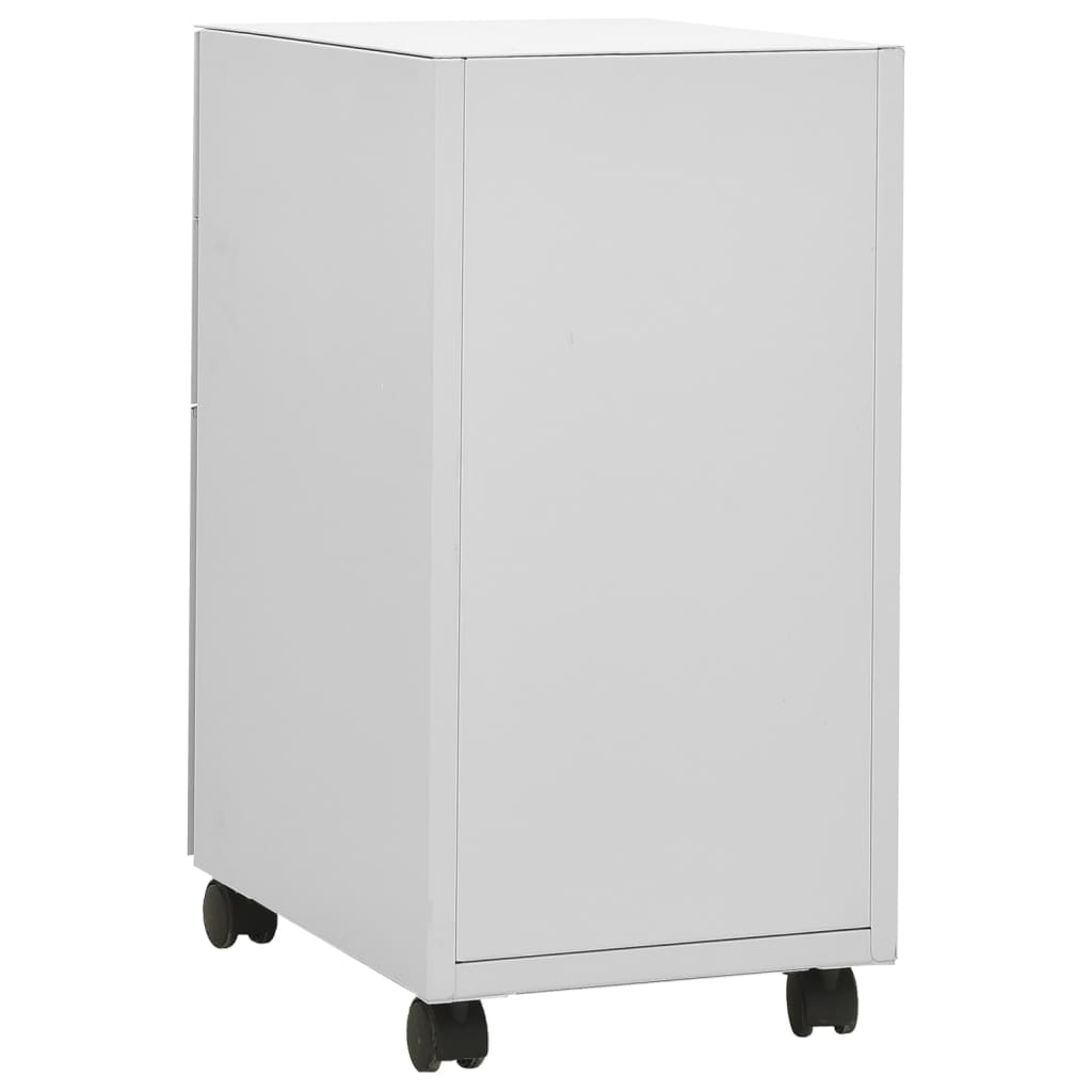 Aktenschrank mit Rollen Weiß 30x45x59 cm Stahl