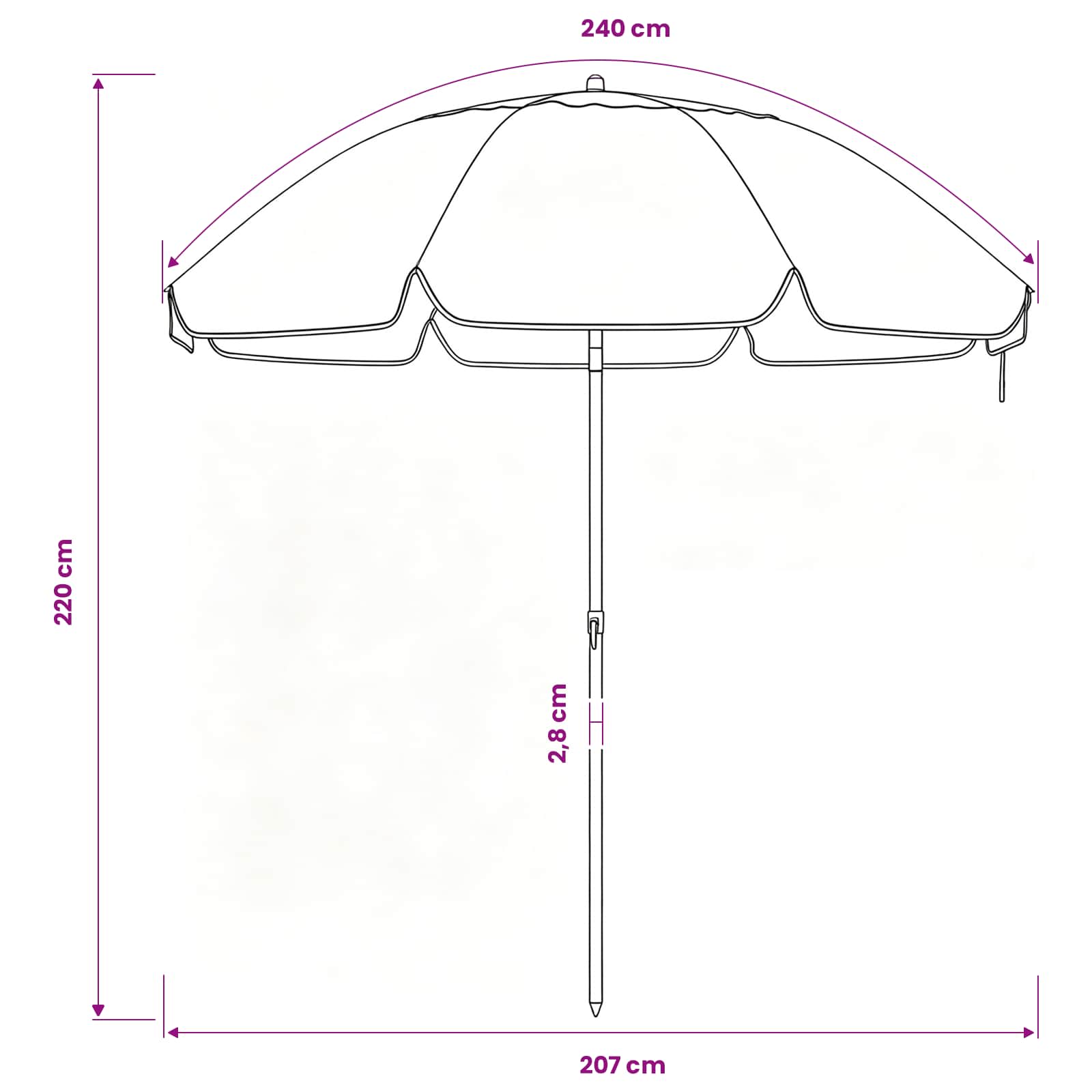 Sonnenschirm mit Stahlmast Sandfarbe 180 cm