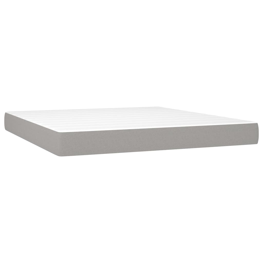 Taschenfederkernmatratze Mittel Hellgrau 100x203x20 cm Stoff