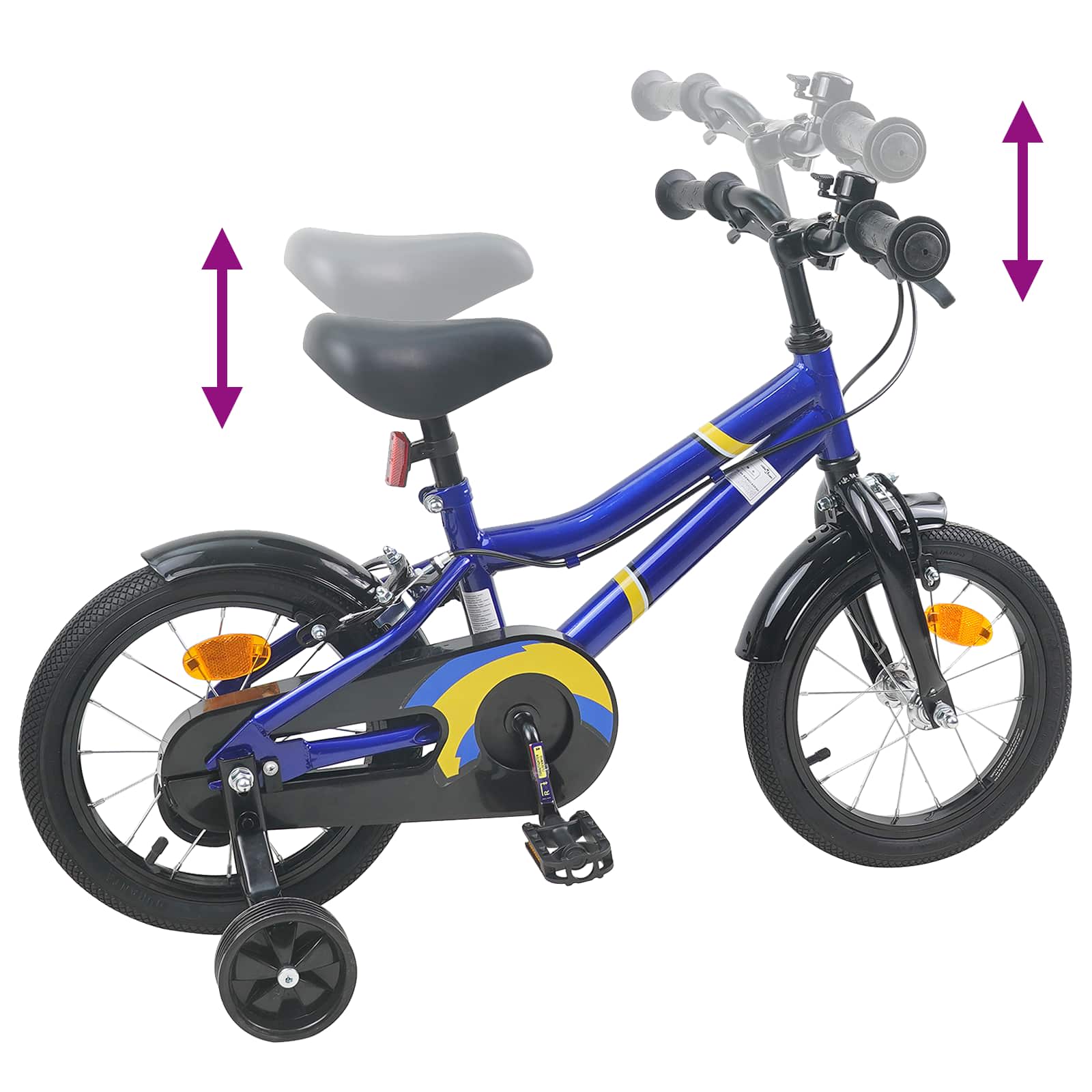 Kinderfahrrad 12 Zoll für 2-4 Jahre alt Schwarz Rot