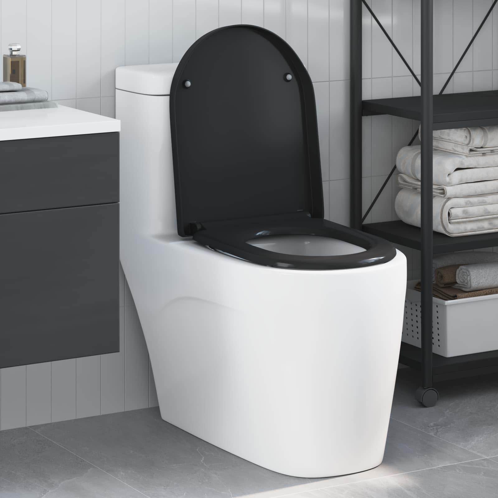 Toilettensitz Anthrazit 49 x 36 x 4 cm Duroplast