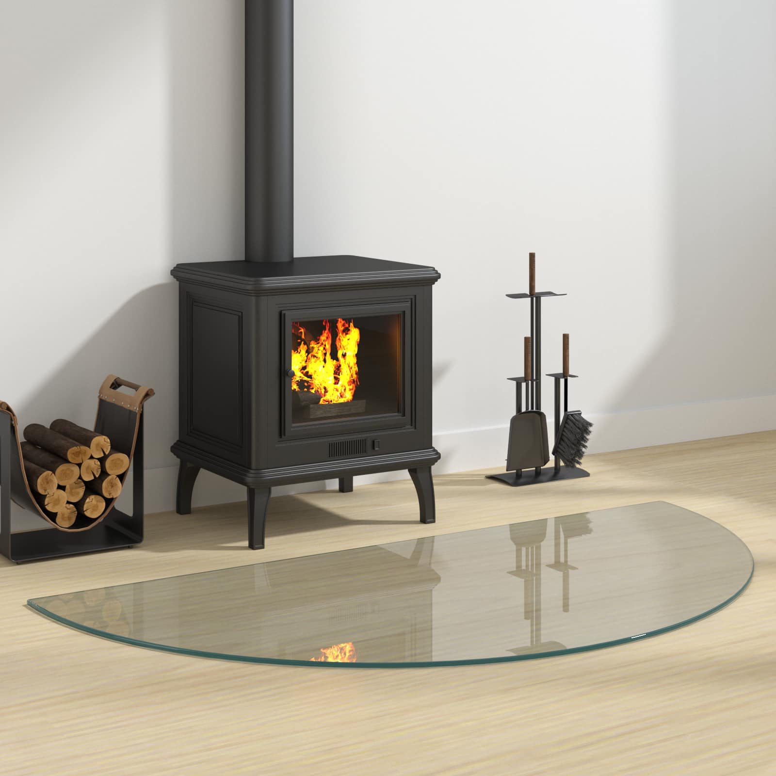 Feuerstelle Glasplatte Transparent 800 x 500 mm Glas