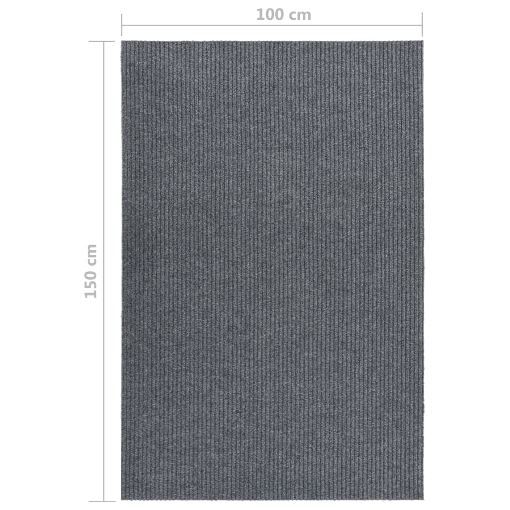 Teppichläufer Grau 80 x 150 cm Stoff