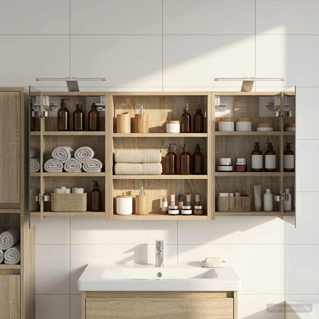 Badezimmerschrank-Set 3 pcs 80 x 10,5 x 50 cm Holzwerkstoff