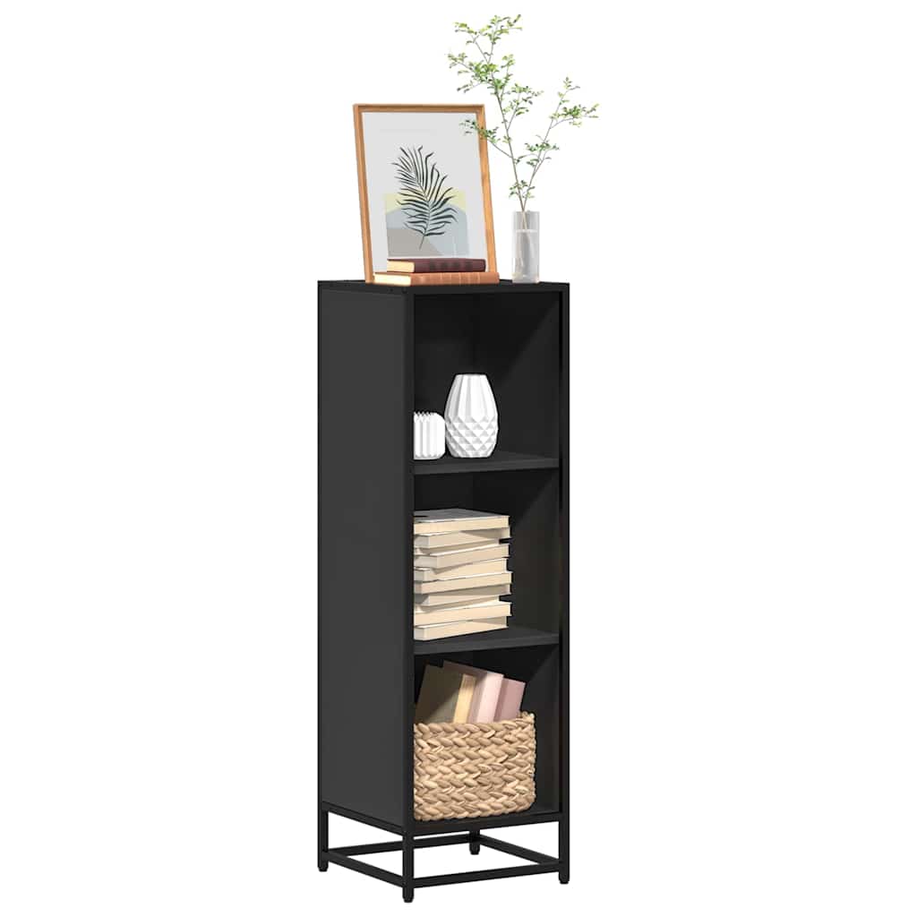 Bücherregal Schwarz 97,5x33x107,5 cm Holzwerkstoff und Metall