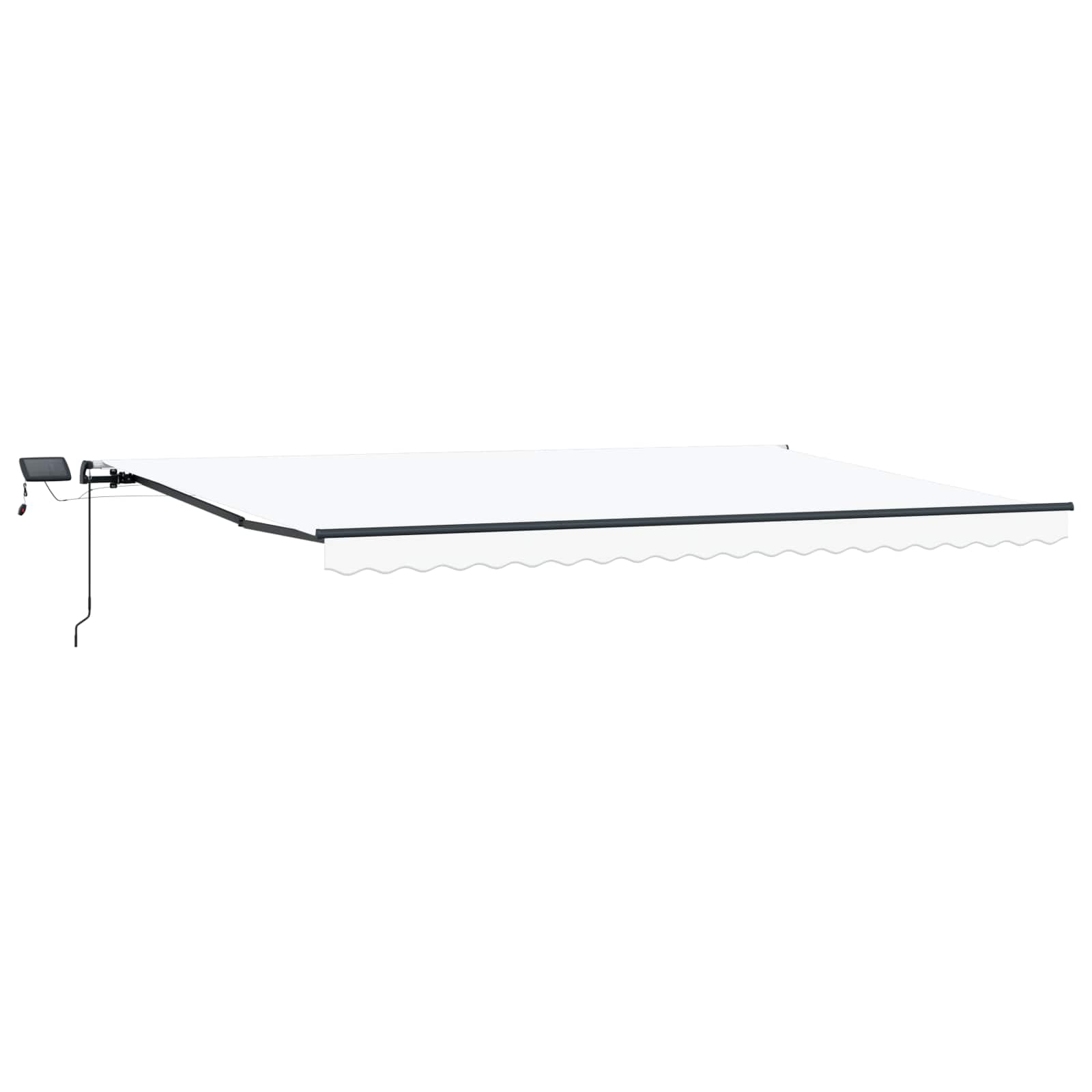Markise Manuell Einziehbar mit LED 300x250 cm Blau und Weiß