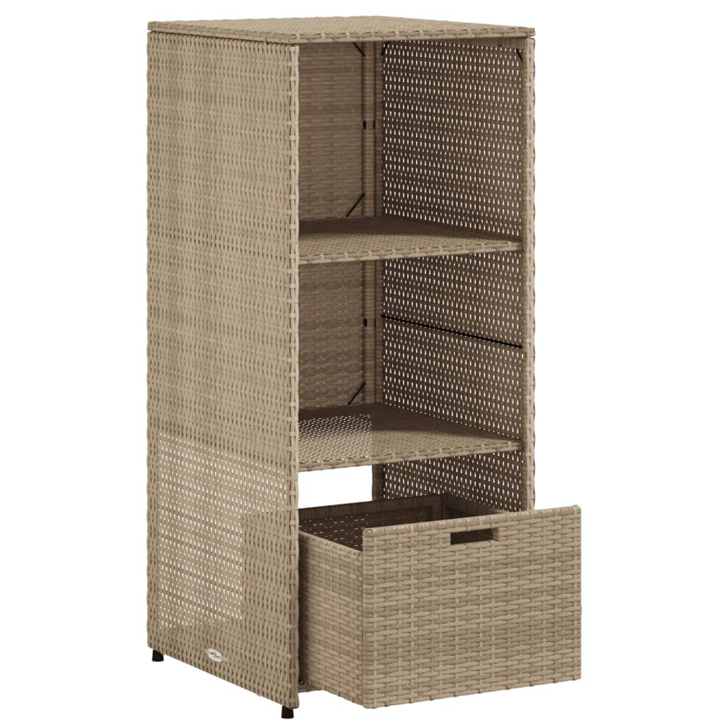 Gartenschrank Schwarz 50x55x115 cm Poly Rattan