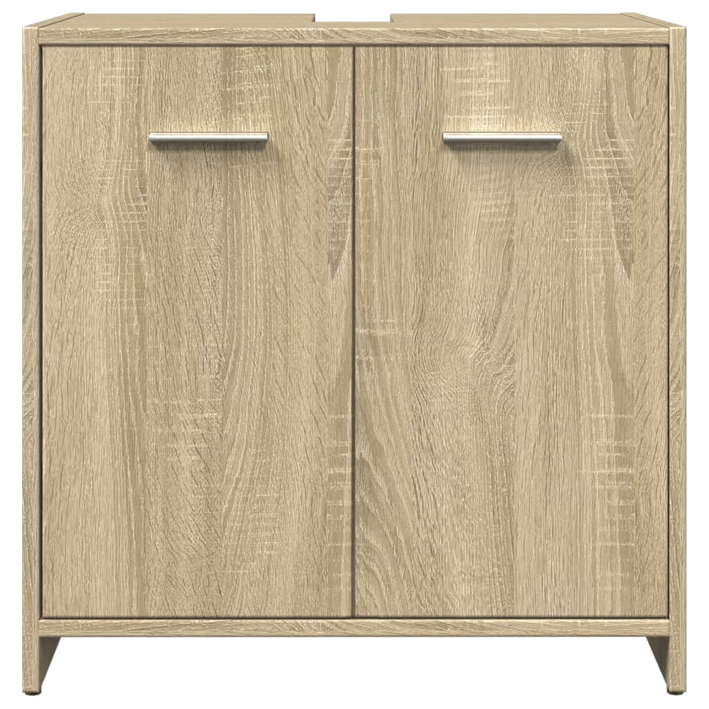 3-tlg. Badmöbel-Set Räuchereiche Holzwerkstoff
