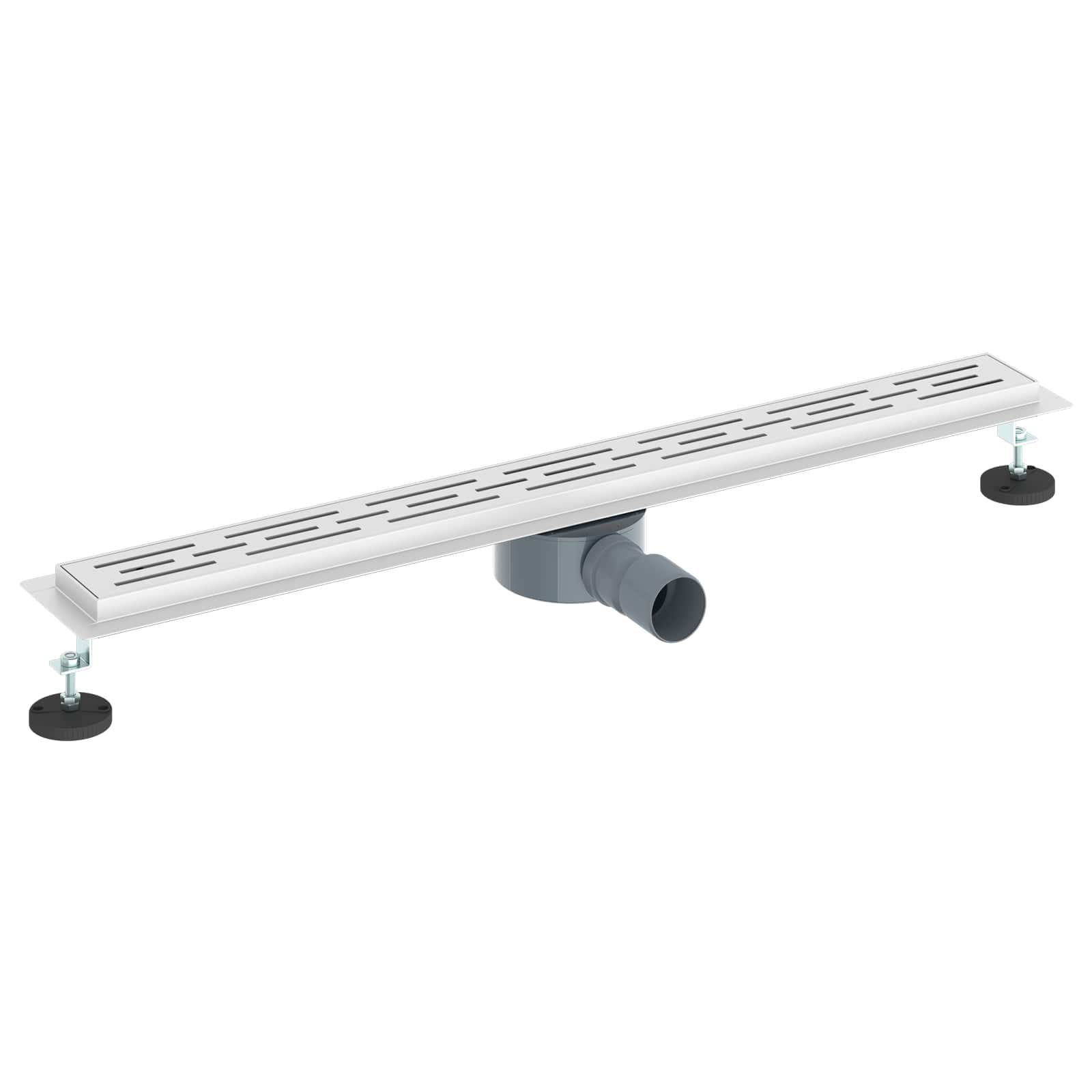 Duschabfluss mit Glashülle und 360° Siphon Schwarz 50 cm