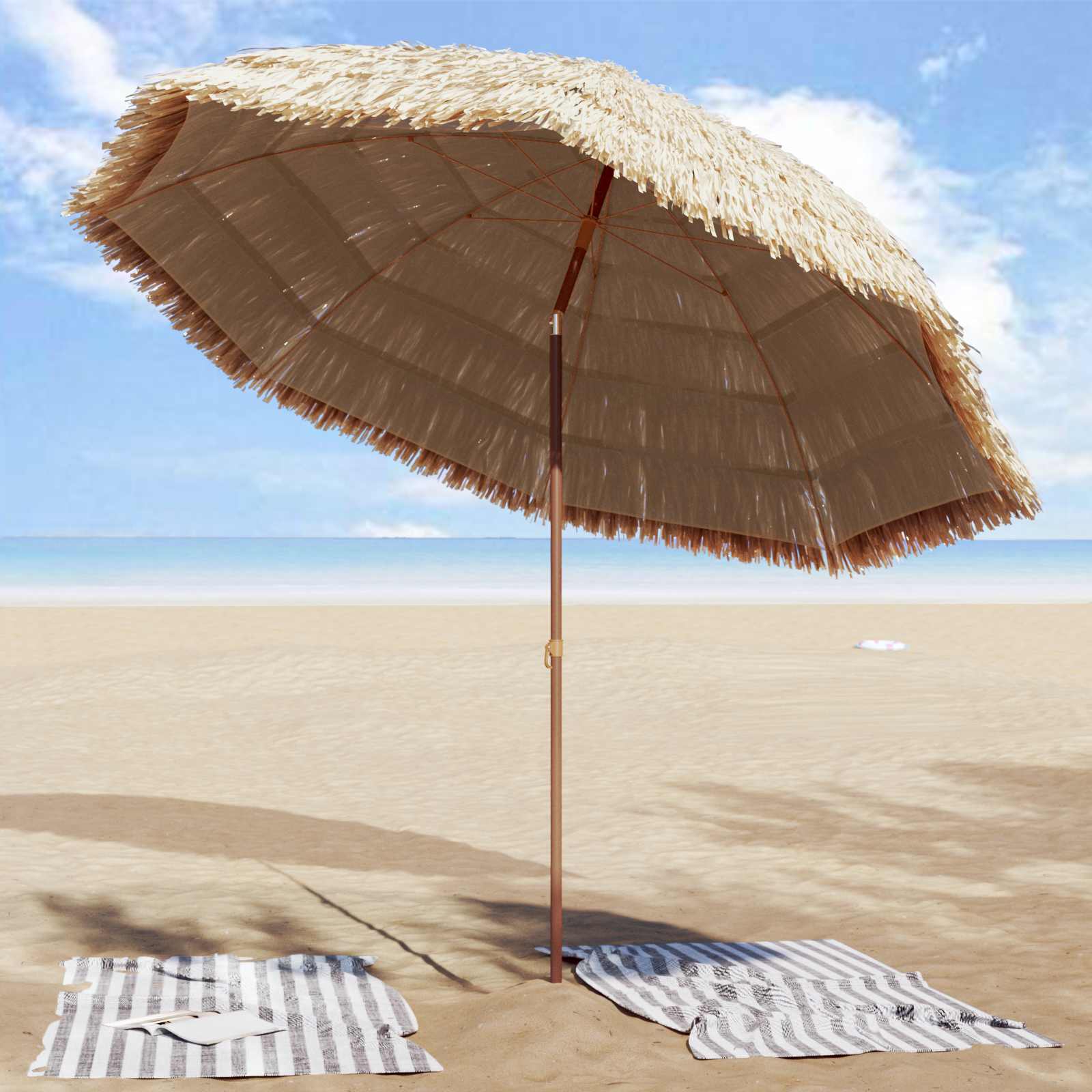 Garten-Sonnenschirm Natur 160 x 160 x 196 cm