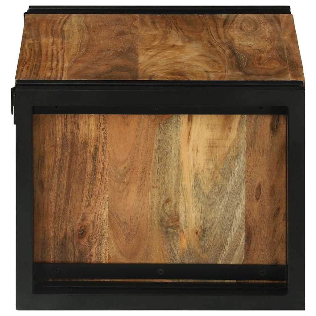 Weinregal Braun und Schwarz 35 x 35 x 39 cm Massivholz Mango
