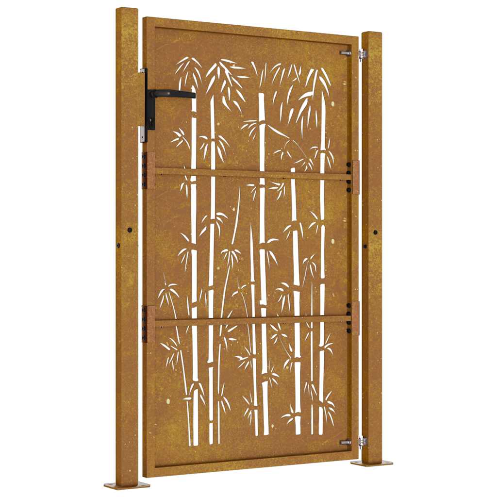 Gartentor 100x75 cm Cortenstahl Bambus-Design