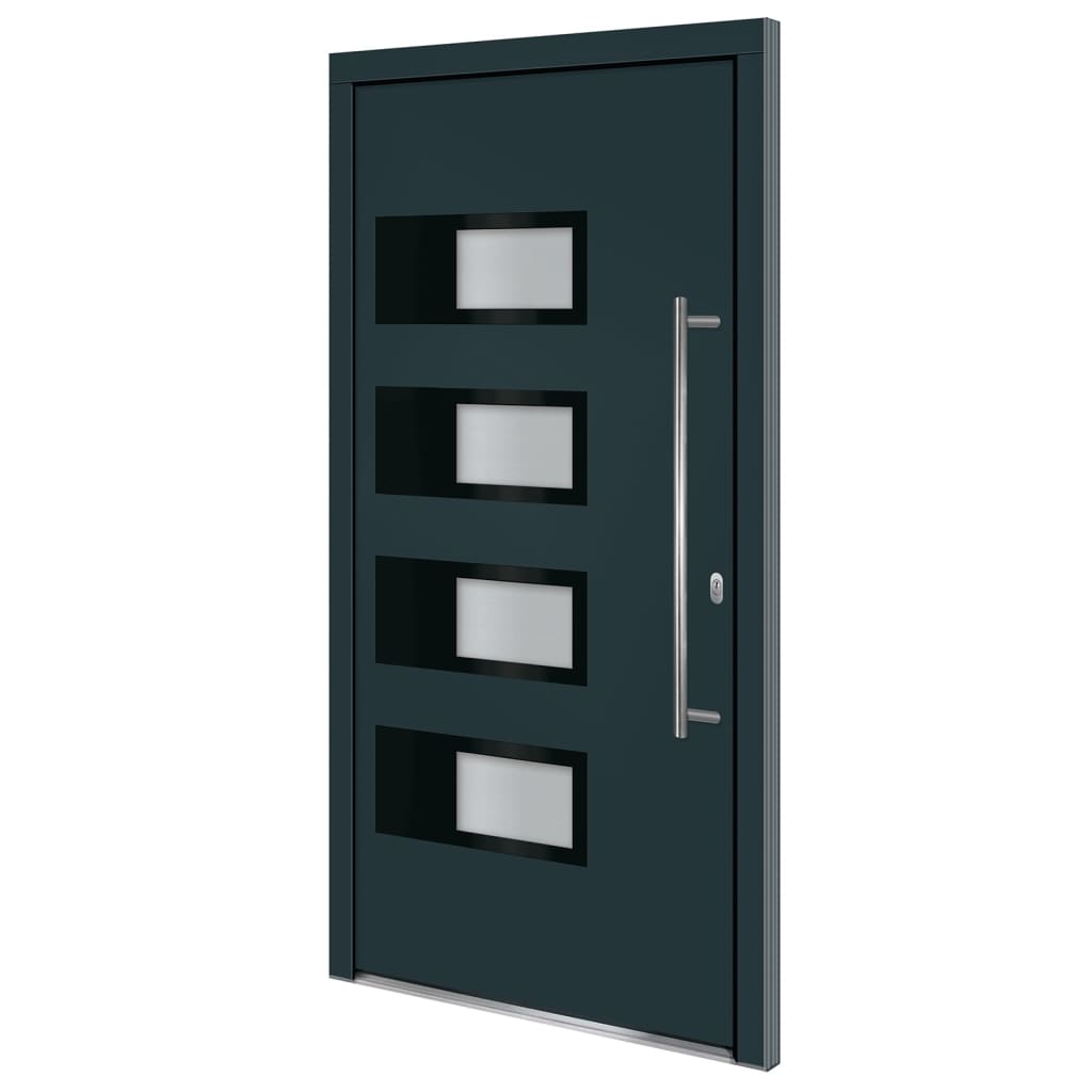 Haustür Anthrazit 100x210 cm Aluminium und PVC