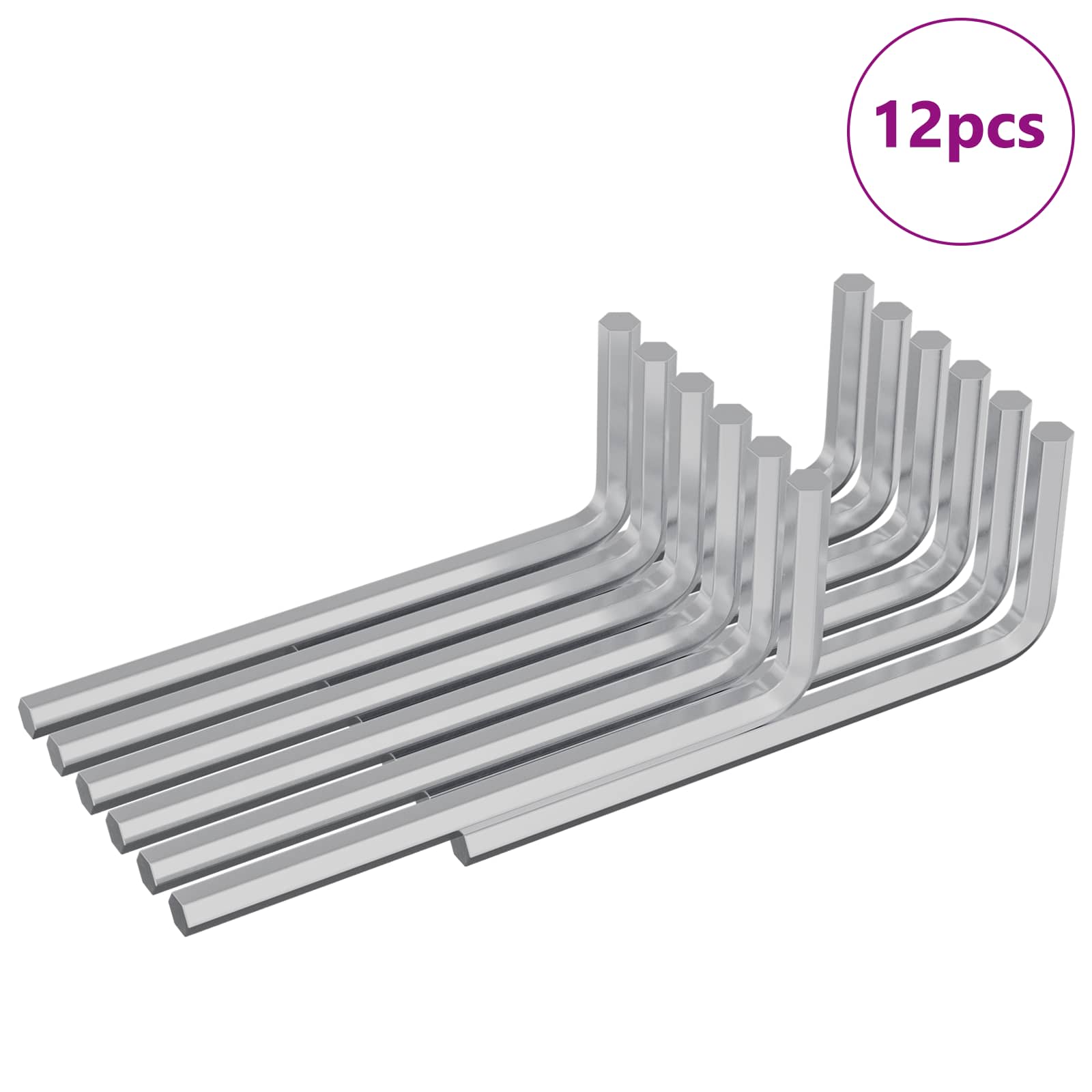 Inbusschlüssel 2 pcs Silber 20 x 52 mm Stahl