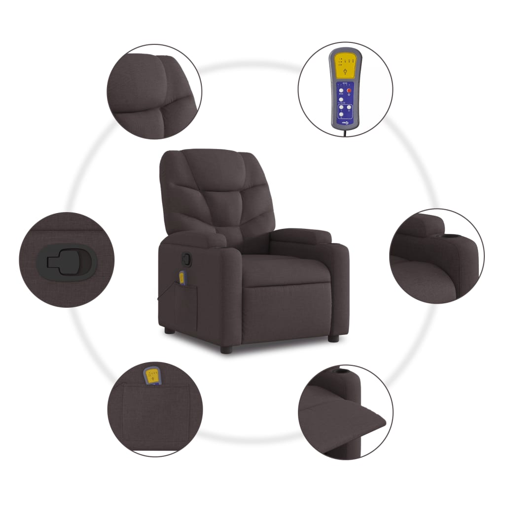 Relaxsessel Elektrisch Dunkelgrau Stoff