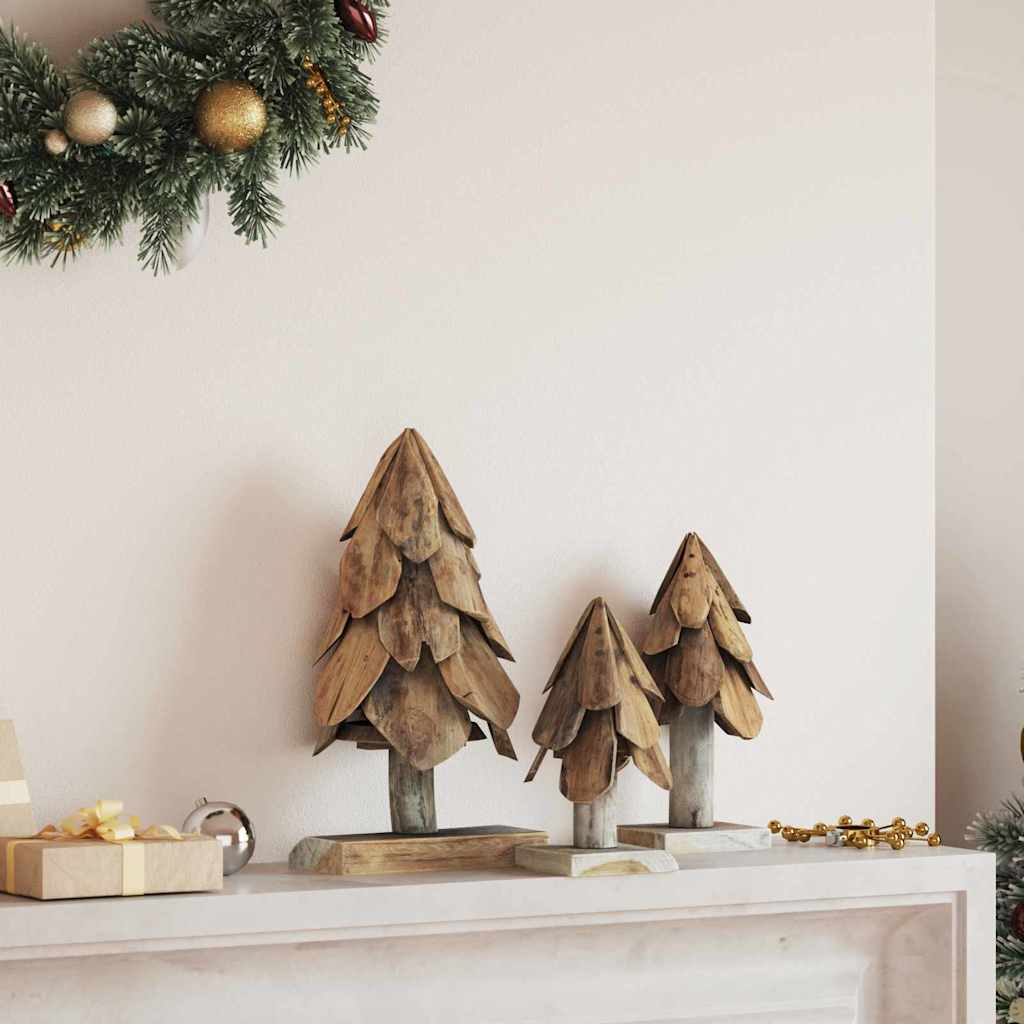 Weihnachtsbaum mit Ständer Braun 61 cm Massivholz Teak