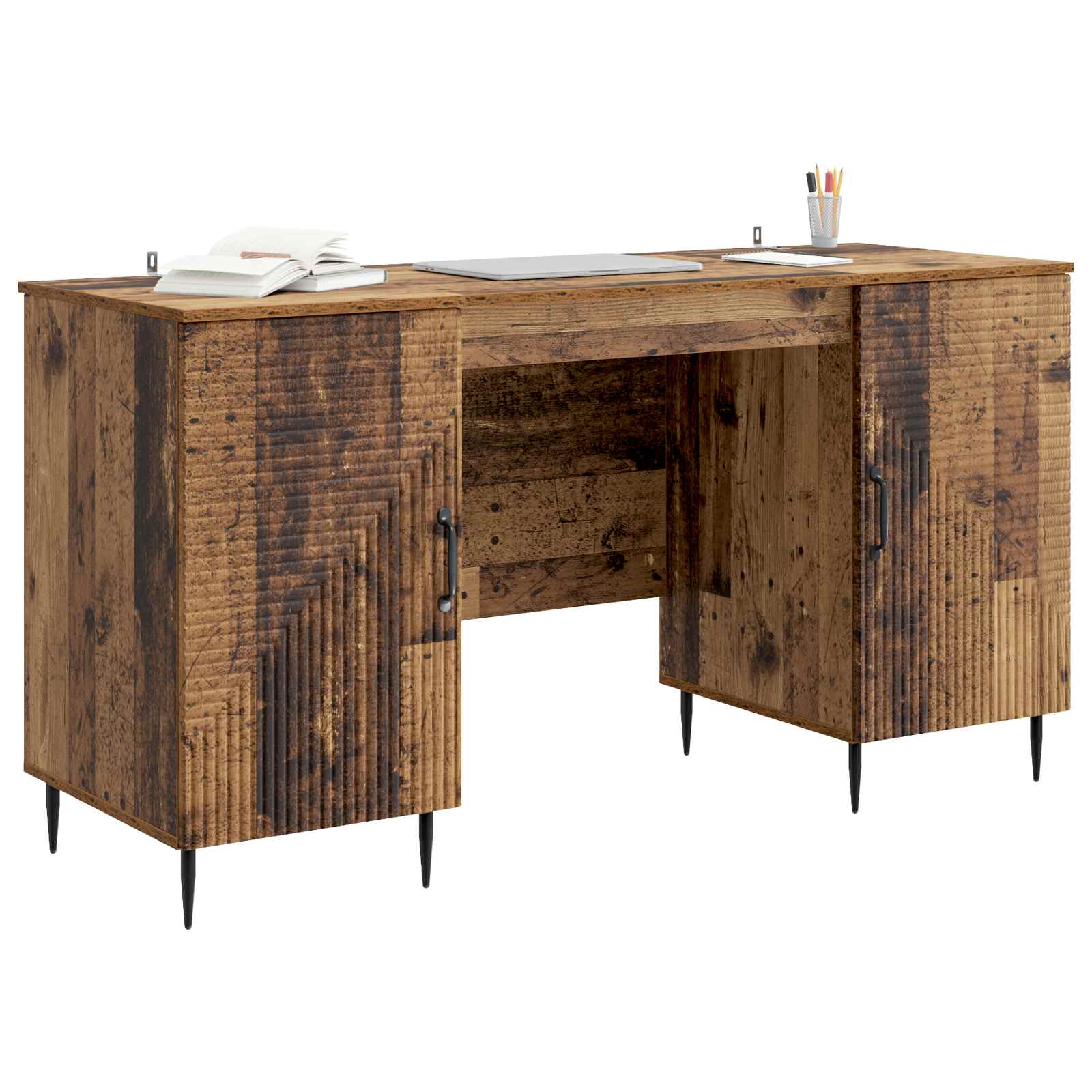 Schreibtisch mit Regal Schwarz 142,5 x 50 x 75 cm Holzwerkstoff