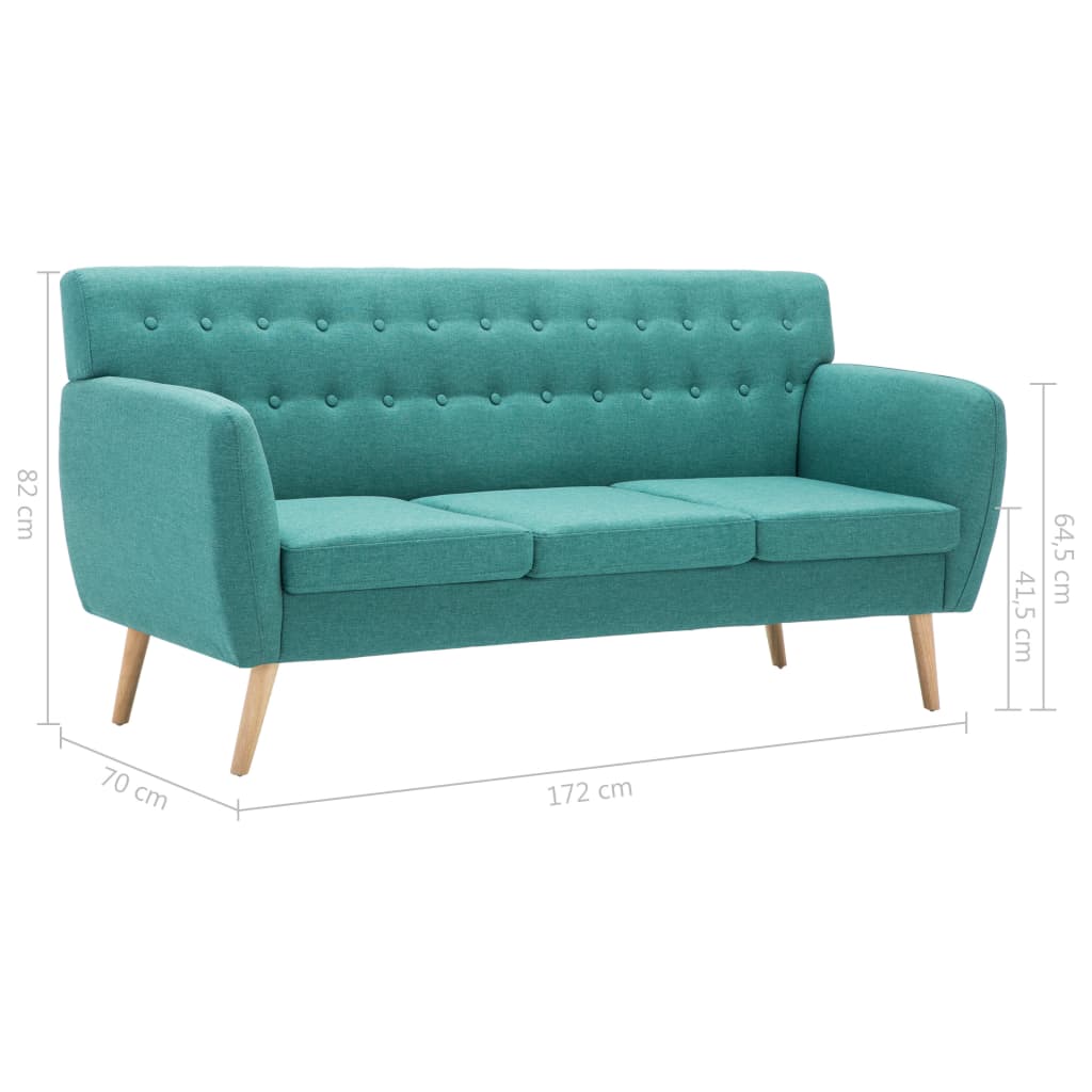 3-Sitzer-Sofa Stoff 172x70x82 cm Dunkelgrau