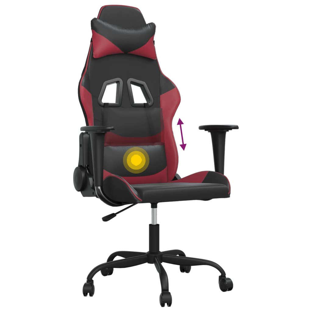 Gaming-Stuhl mit Massagefunktion Schwarz und Rot Kunstleder