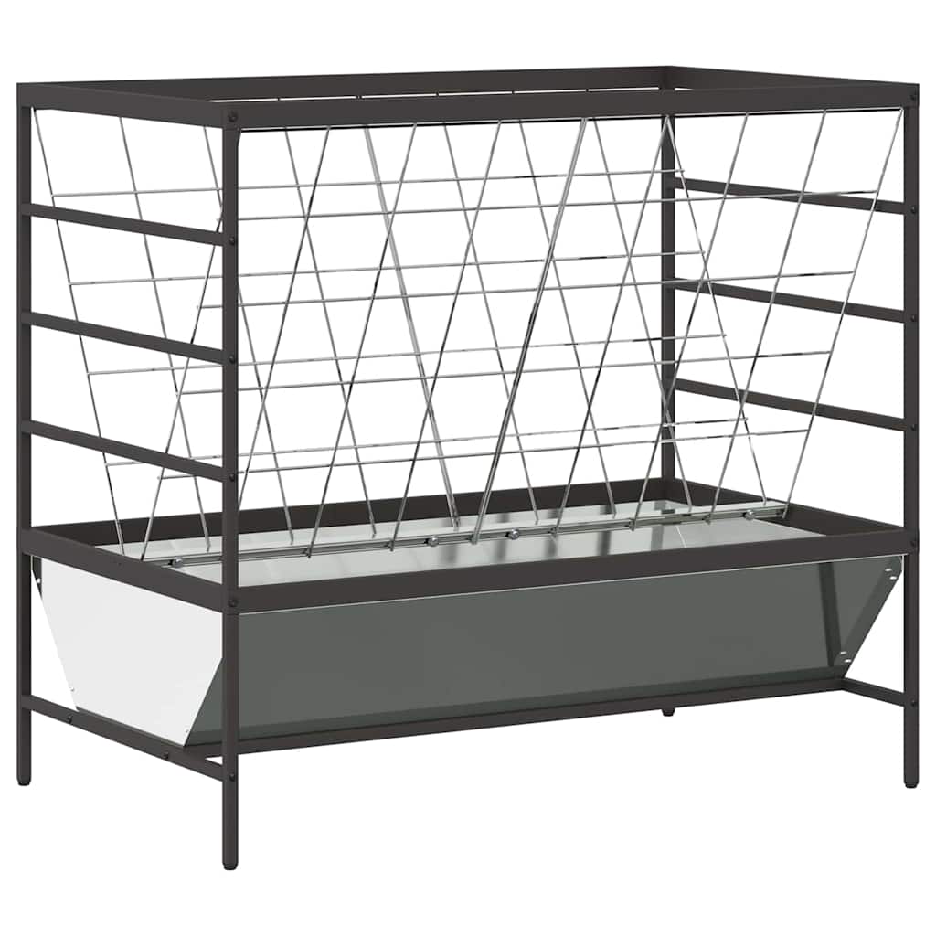 Viehfutterspender Schwarz 100 x 60 x 90 cm Kaltgewalzter Stahl