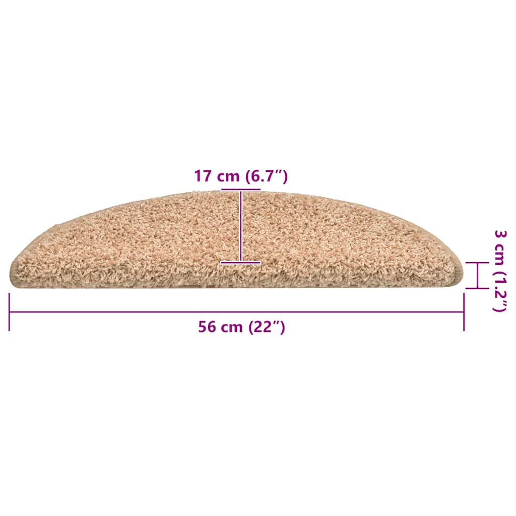 Stufenmatten 15 Stk. 56x17x3 cm Grau Halbrund