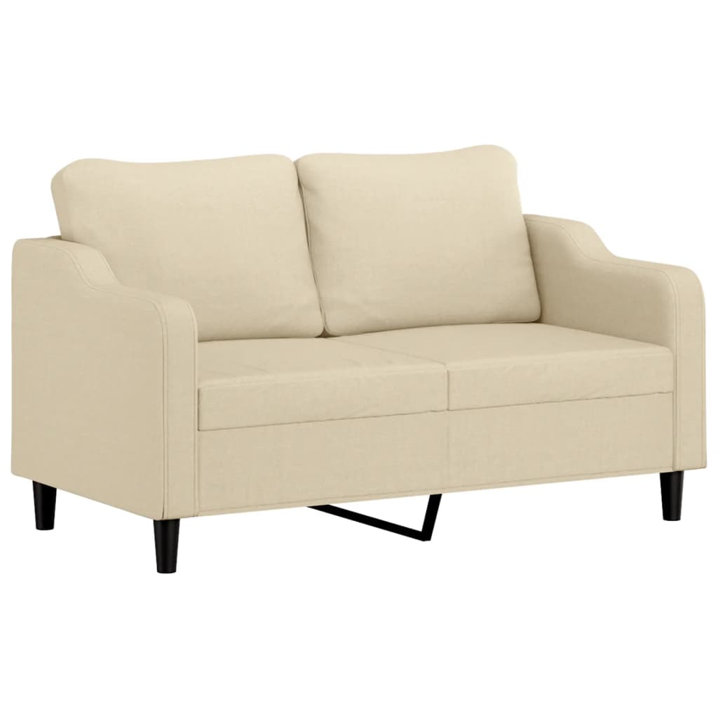 2-Sitzer-Sofa mit Zierkissen Braun 120 cm Stoff