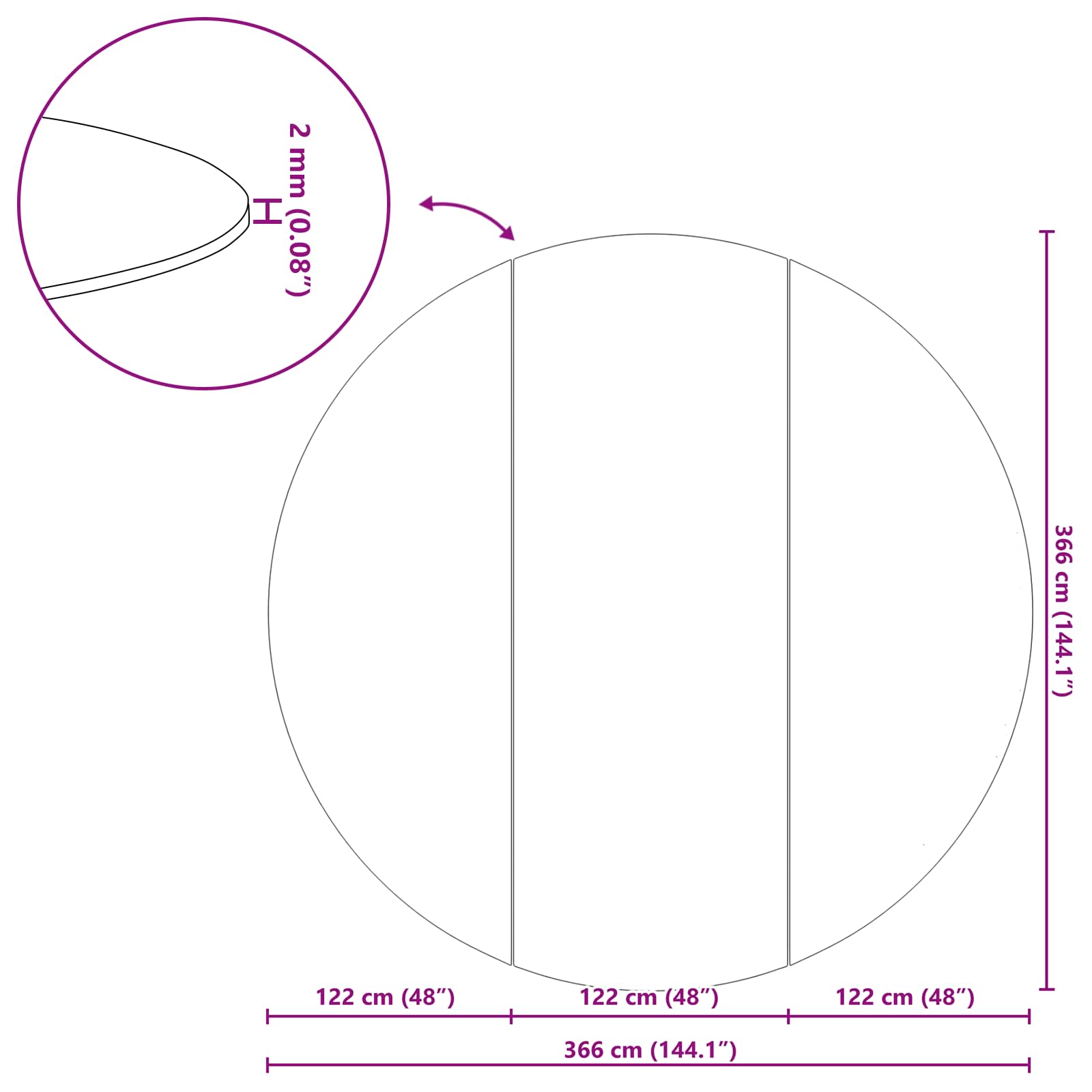 Bodenfolie für Pools Schwarz Ø 244 cm Vliesstoff