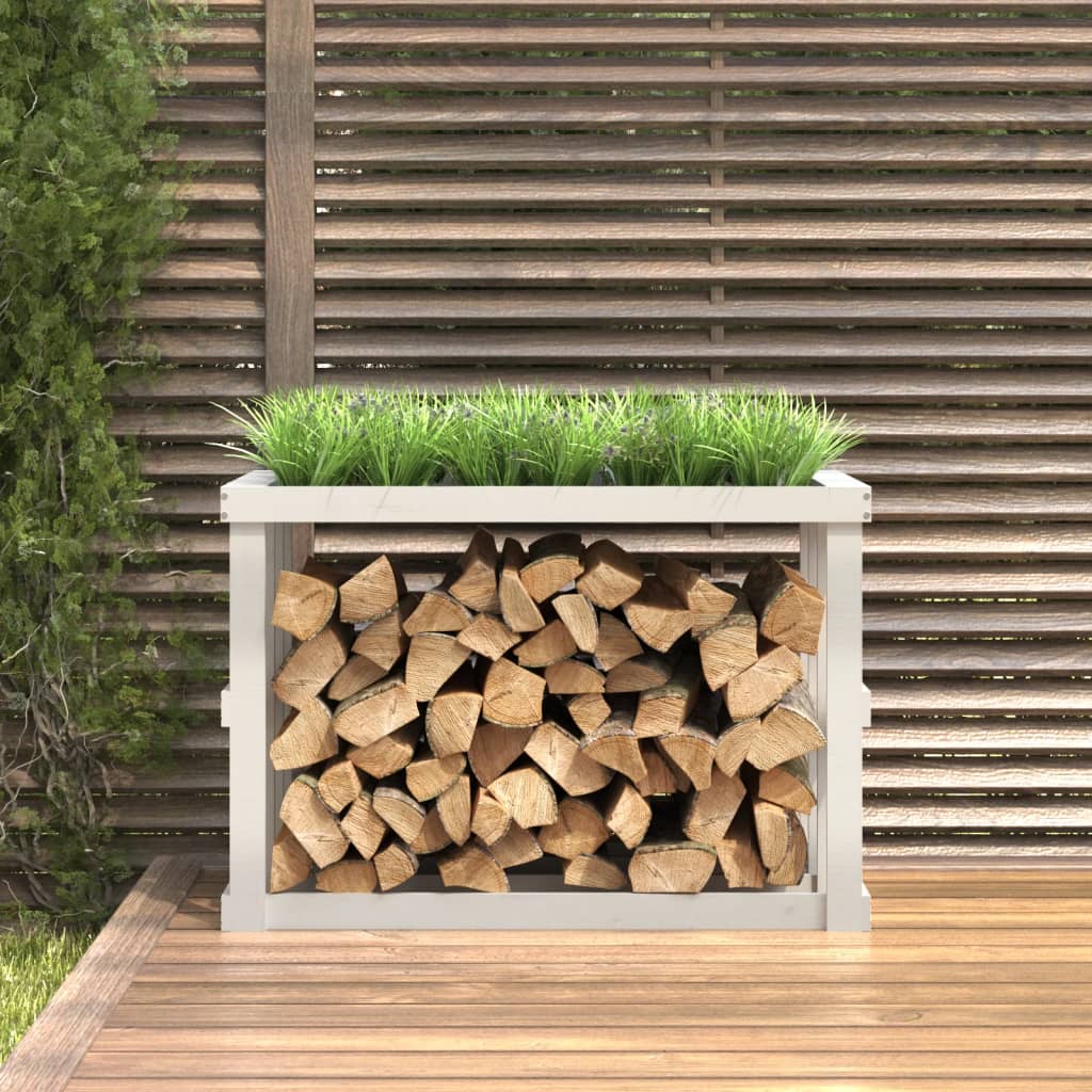 Outdoor-Kaminholzregal 108x52x106 cm Massivholz Kiefer