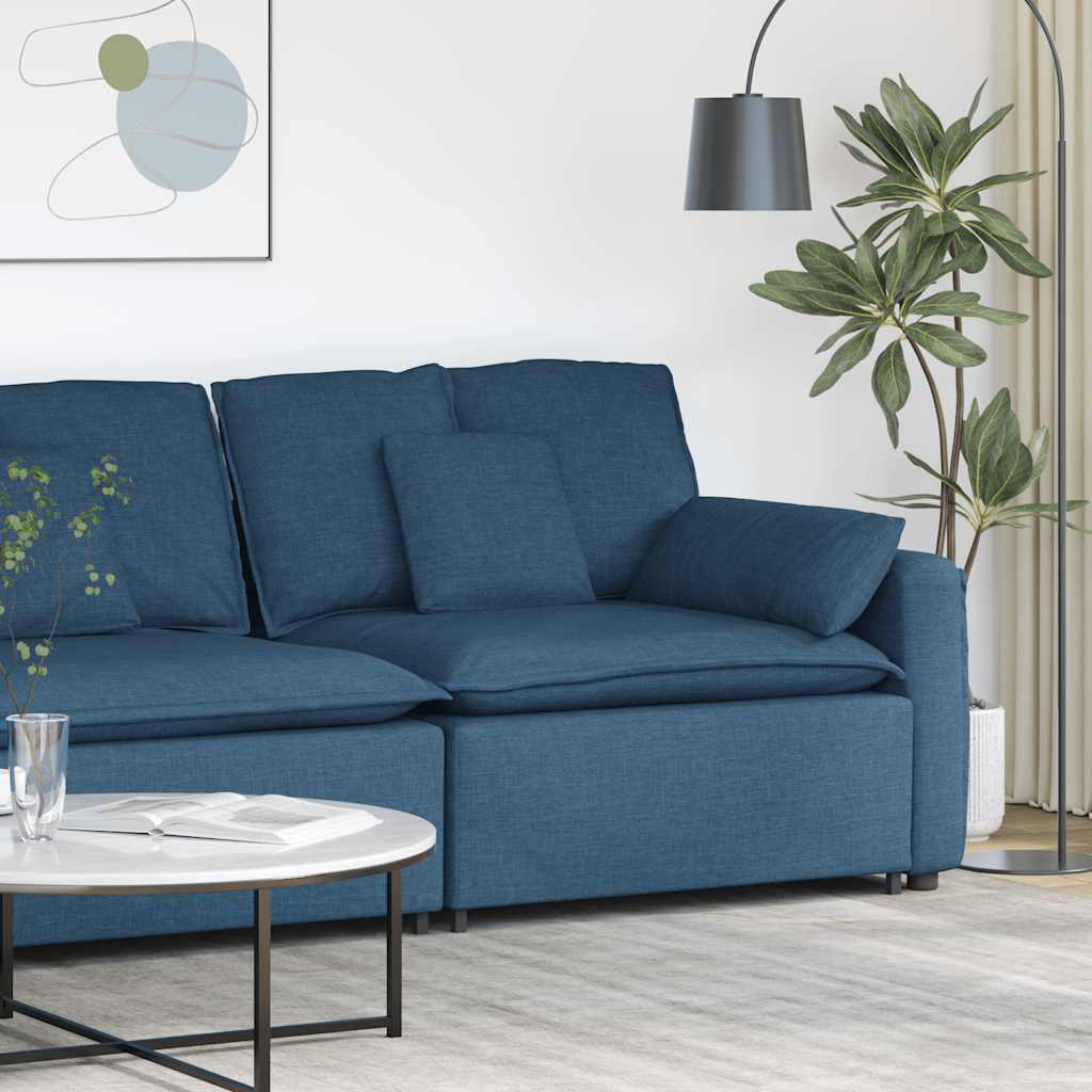 Modulares Sofa Endmodul mit Armlehne Kissen Hellgrau 100 cm