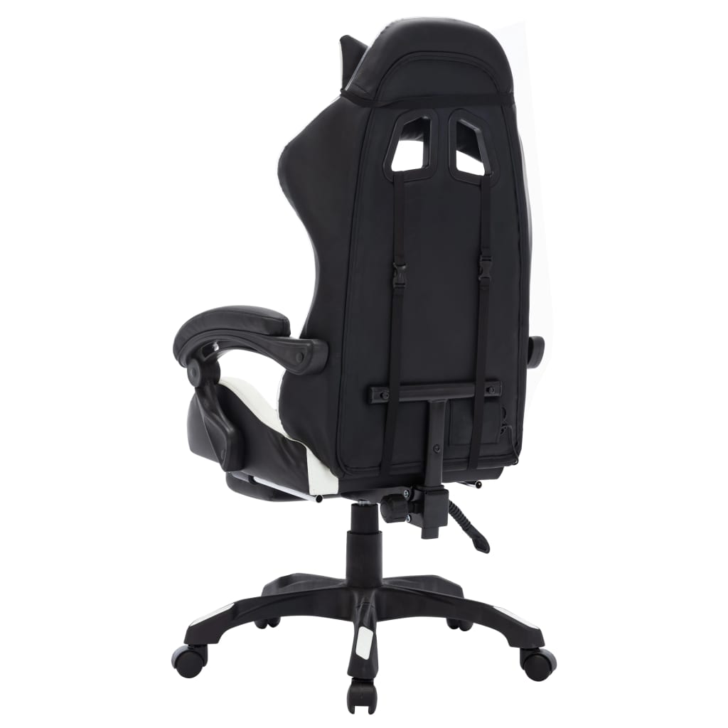 Gaming-Stuhl mit RGB LED-Leuchten Blau und Schwarz Kunstleder