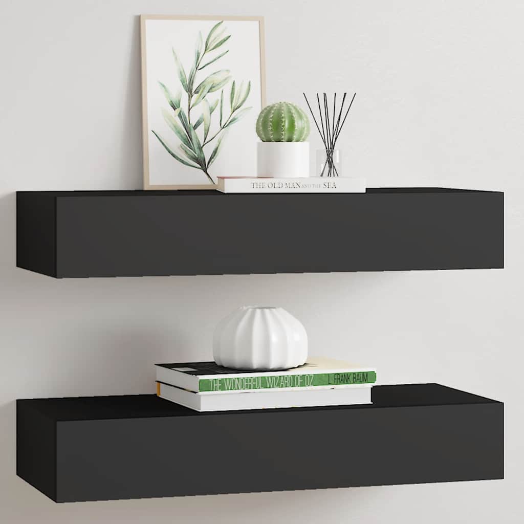 Wandregal mit Schublade Weiß 40x23,5x10 cm MDF