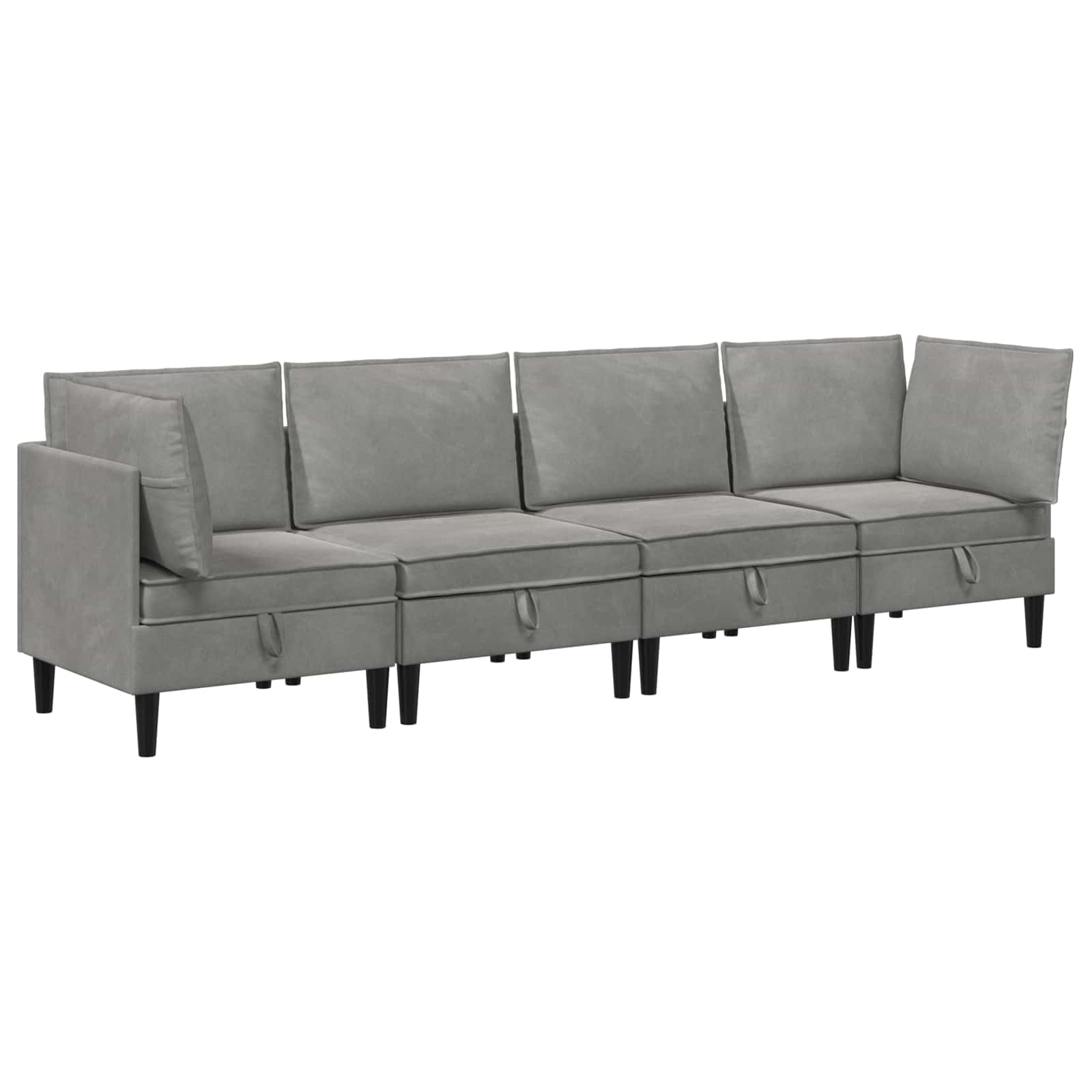 Wohnzimmergarnitur mit Kissen mit Speicher 3 pcs Hellgrau Samt