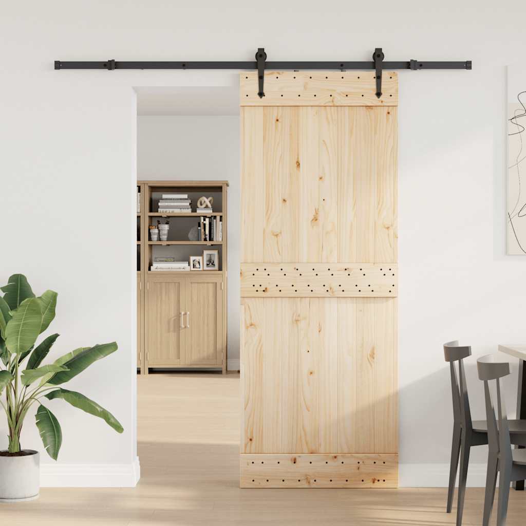 Schiebetürbeschlag-Set 152,5 cm Stahl Schwarz