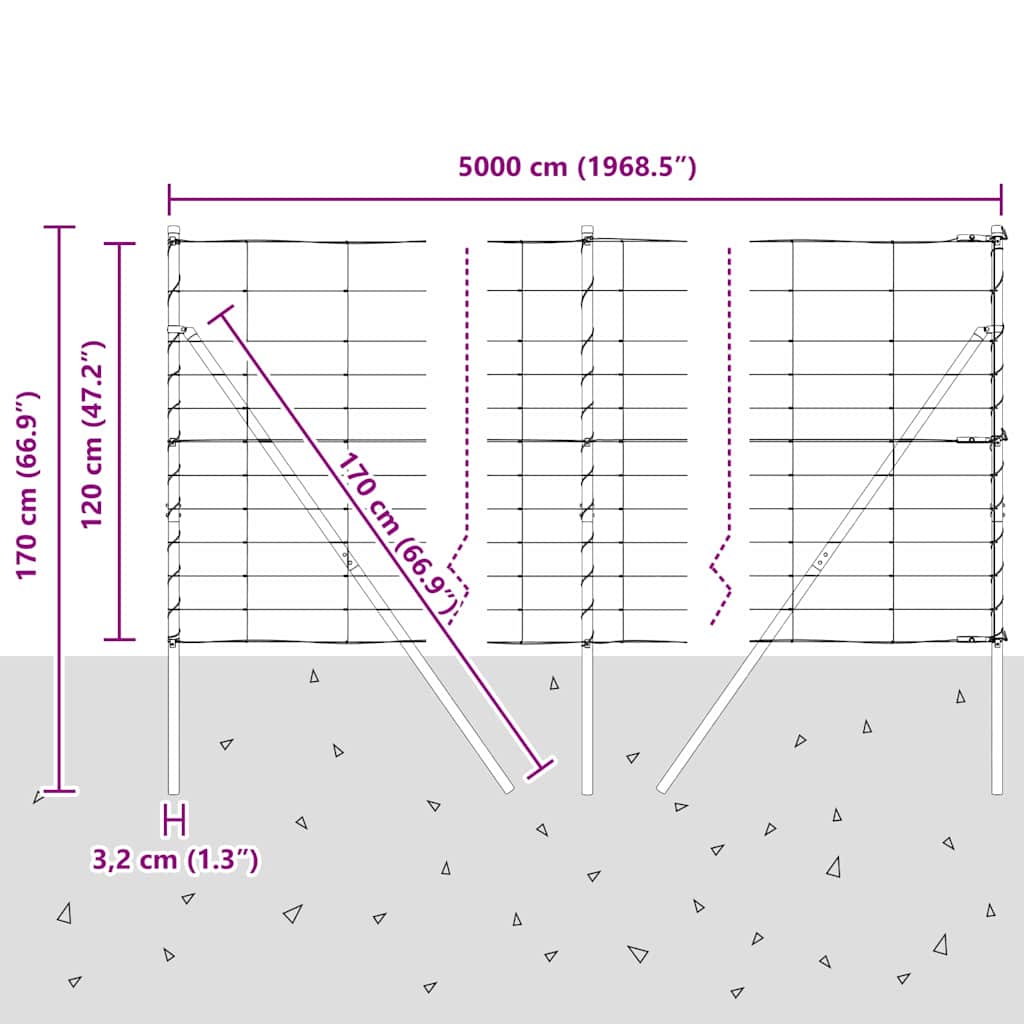 Ground Fix Geschweißter Drahtzaun 25 x 0,8 m Silber Netz
