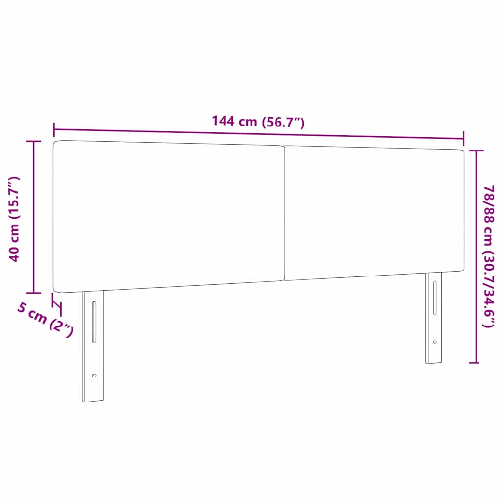 Kopfteil Hellgrau 80 cm Cordstoff