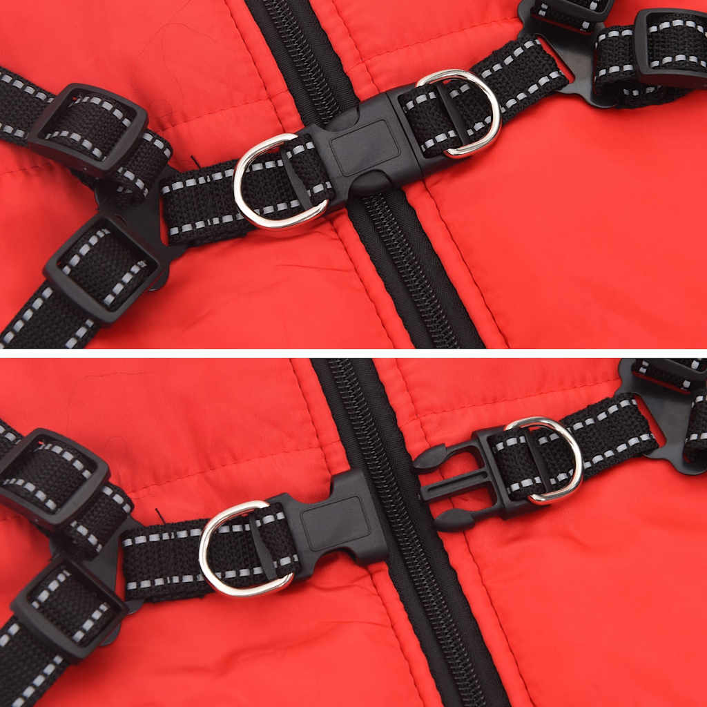 Hundemantel mit Geschirr Wasserdicht Reflektierend Lila L48