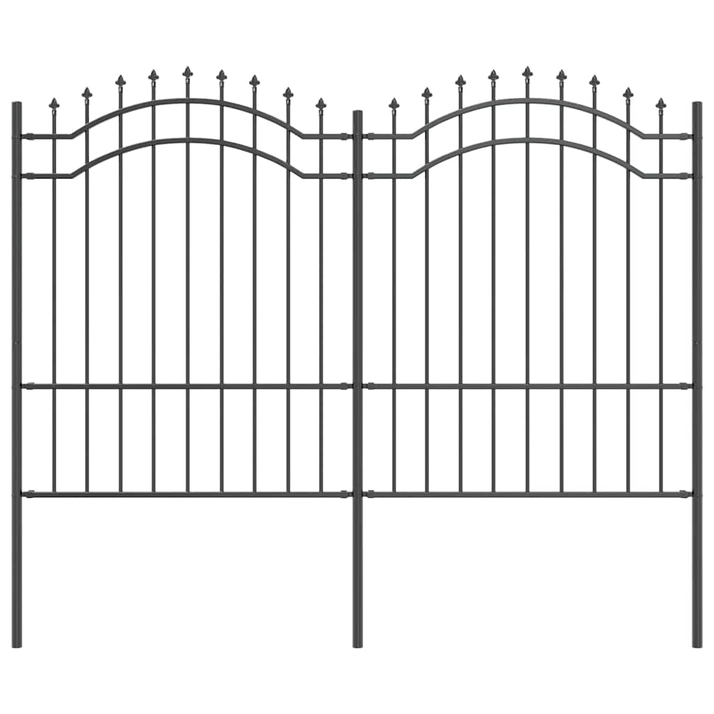 Gartenzaun Woerden mit Speerspitze Schwarz 240 x 75 cm Stahl