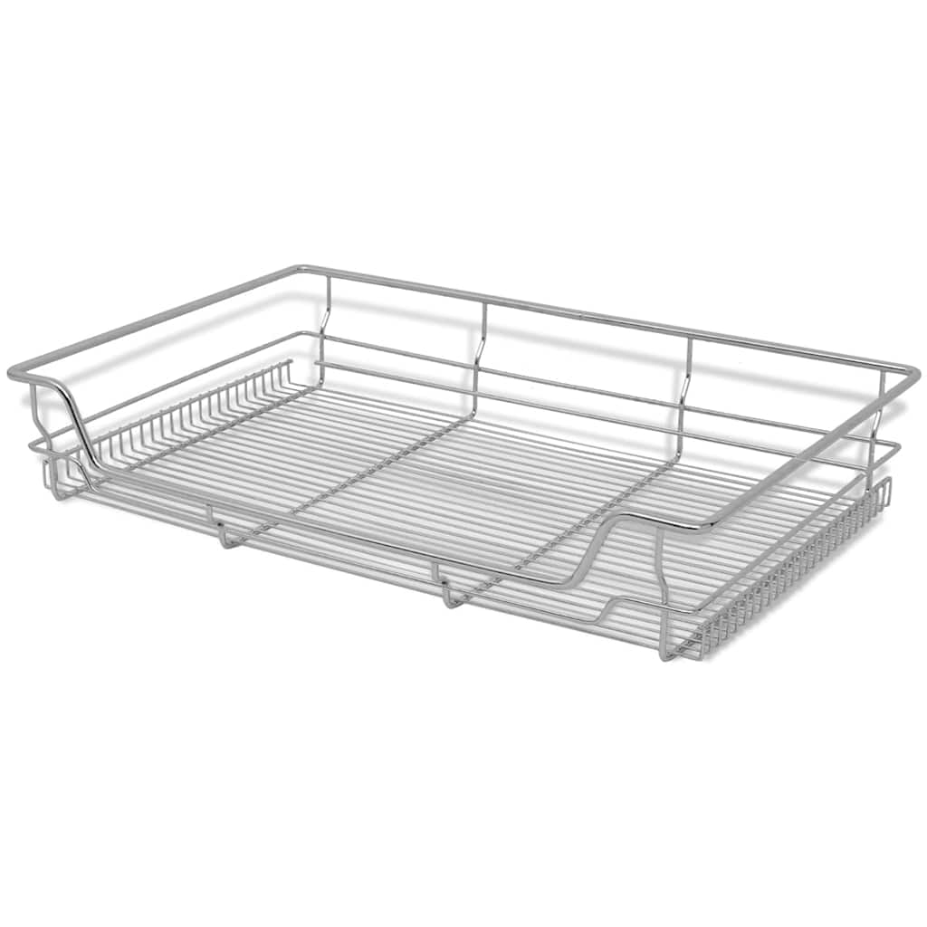 Küchen-Drahtkörbe 2 Stk. Ausziehbar Silbern 45 cm